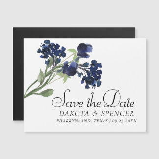 wilde bloei | Classic Blue Bohemian Save the Date Magnetische Uitnodiging