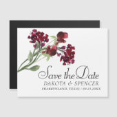 wilde bloei | Crimson Red Bohemian Save the Date Magnetische Uitnodiging (Voorkant / Achterkant)