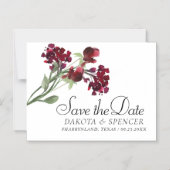 wilde bloei | Crimson Red Bohemian Save the Date Magnetische Uitnodiging (Voorkant)