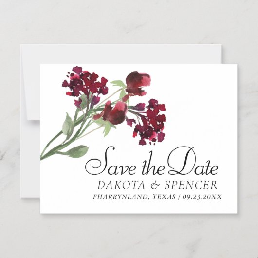wilde bloei | Crimson Red Bohemian Save the Date Magnetische Uitnodiging (Voorkant)