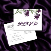 wilde bloei | Deep Paarse Bohemian Entree RSVP Uitnodiging Briefkaart