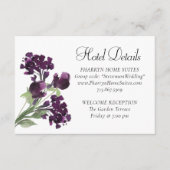 wilde bloei | Deep Paarse Bohemian Flower Hotel In Informatiekaartje (Voorkant)
