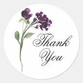 wilde bloei | Deep Paarse Bohemian Flowers Bedankt Ronde Sticker (Voorkant)