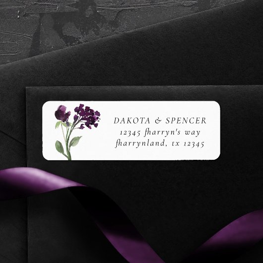 wilde bloei | Deep Paarse Bohemian Retouradres Etiket