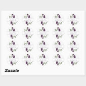 wilde bloei | Deep Paarse Bohemian Retouradres Ronde Sticker (Vel)