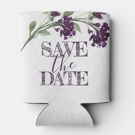 wilde bloei | Deep Paarse Bohemian Save the Date Blikjeskoeler (Achterkant)