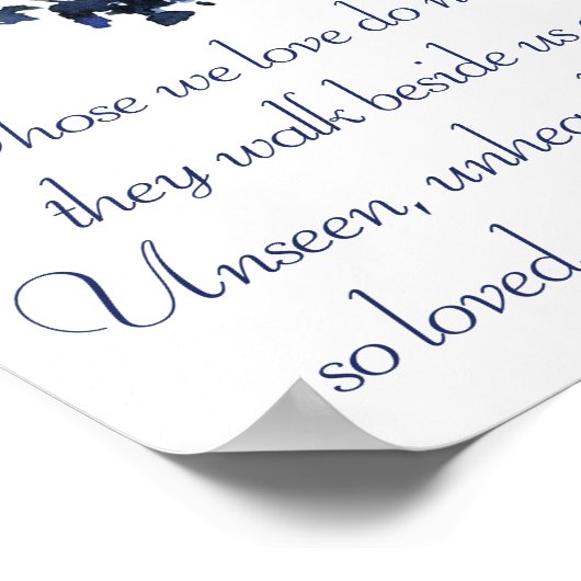 wilde bloei | Klassiek blauw Boheems herdenkingsge Poster (Hoek)