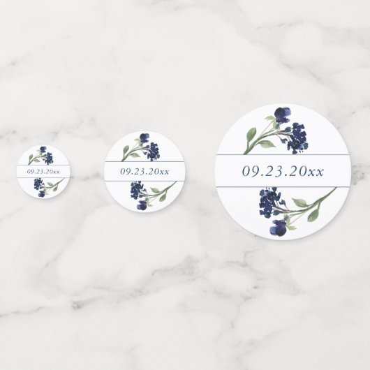 wilde bloei | Klassieke Blauwe Boheemse Tuin Bruil Confetti (Achterkanten)