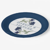 wilde bloei | Klassieke Blauwe Boheemse Tuin Bruil Papieren Bordje (Gekanteld)