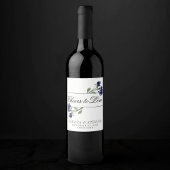 wilde bloei | Klassieke Blauwe Boheemse Tuin Bruil Wijn Etiket