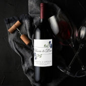 wilde bloei | Klassieke Blauwe Boheemse Tuin Bruil Wijn Etiket