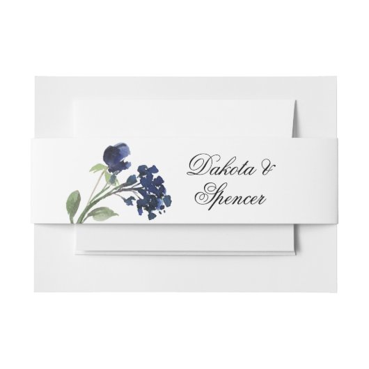 wilde bloei | Klassieke Blauwe Boheemse Tuinbloem Uitnodigingen Wikkel (Voorkant Voorbeeld)