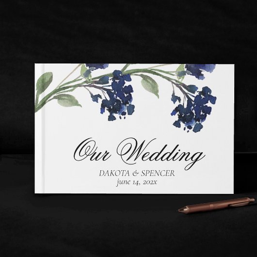 wilde bloei | Klassieke Blauwe Boheemse Tuinbloeme Gastenboek