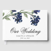 wilde bloei | Klassieke Blauwe Boheemse Tuinbloeme Gastenboek (Voorkant)