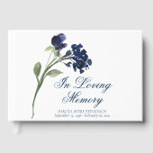 wilde bloei | Marineblauw in liefdevolle herinneri Gastenboek (Voorkant)