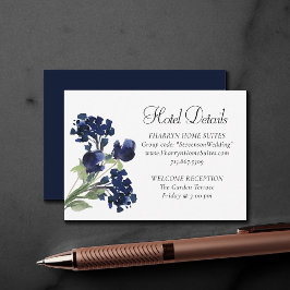 wilde bloei | Navy Blue Bohemian Flower Hotel Deta Informatiekaartje