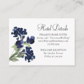wilde bloei | Navy Blue Bohemian Flower Hotel Deta Informatiekaartje (Voorkant)