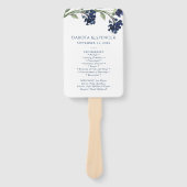 wilde bloei | Navy Blue Bohemian Flowers-programma Handwaaier (Voorkant)