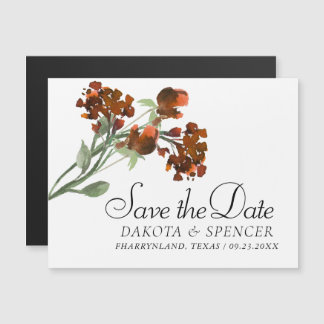 wilde bloei | Terracotta Bohemian Save the Date Magnetische Uitnodiging
