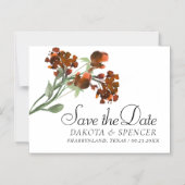 wilde bloei | Terracotta Bohemian Save the Date Magnetische Uitnodiging (Voorkant)
