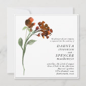 wilde bloei | Terracotta Oranje Boheemse Bloem Kaart (Voorkant)