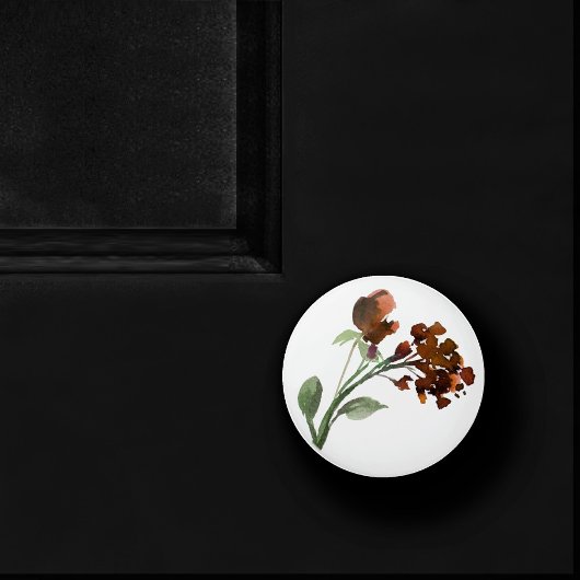 wilde bloei | Terracotta Oranje Boheemse Bloem Keramische Knop