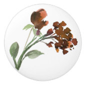 wilde bloei | Terracotta Oranje Boheemse Bloem Keramische Knop (Voorkant)