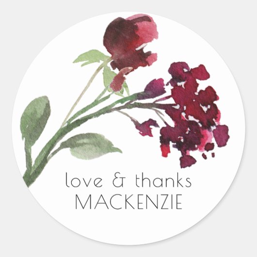 wilde bloei | Terracotta Oranje Boheemse Bloem Ronde Sticker (Voorkant)