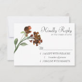 wilde bloei | Terracotta Oranje Boheemse Bloem RSVP Kaartje (Voorkant)