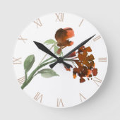 wilde bloei | Terracotta Oranje Boheemse bloemen Ronde Klok (Voorkant)