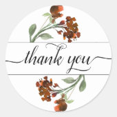 wilde bloei | Terracotta Oranje Boheemse Dank u Ronde Sticker (Voorkant)