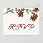 wilde bloei | Terracotta Oranje Boheemse Respons Uitnodiging Briefkaart (Voorkant)