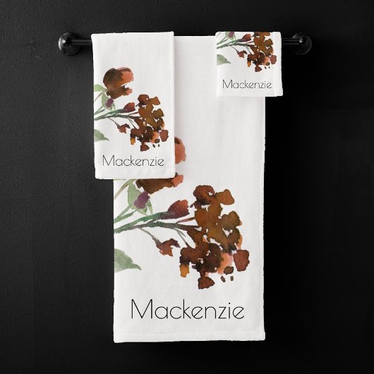 wilde bloei | Terracotta Sinaasappel Boheems Custo Bad Handdoek