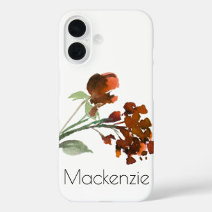 wilde bloei   Terracotta Sinaasappel Boheems Custo iPhone 16 Hoesje