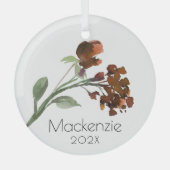 wilde bloei | Terracotta Sinaasappel Boheems Custo Glas Ornament (Voorkant)