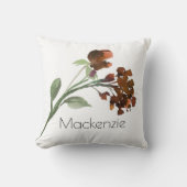 wilde bloei | Terracotta Sinaasappel Boheems Custo Kussen (Voorkant)