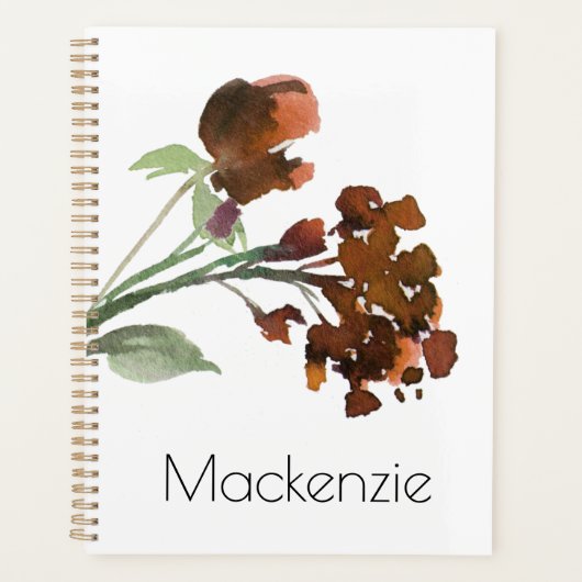 wilde bloei | Terracotta Sinaasappel Boheems Custo Planner (Voorkant)