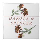 wilde bloei | Terracotta Sinaasappel Boheems Custo Tegeltje (Voorkant)