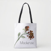 wilde bloei | Terracotta Sinaasappel Boheems Custo Tote Bag (Voorkant)