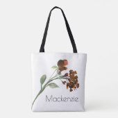 wilde bloei | Terracotta Sinaasappel Boheems Custo Tote Bag (Achterkant)