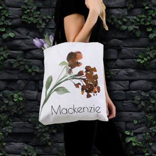 wilde bloei Terracotta Sinaasappel Boheems Custo Tote Bag