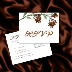 wilde bloei Terracotta Sinaasappel Bohemian Entr Uitnodiging Briefkaart
