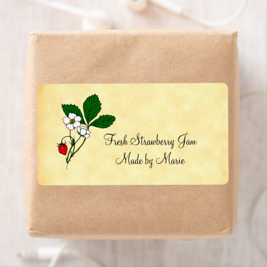 Wilde bloeiende aardbei Aangepast verzendlabel (Insitu)