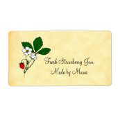 Wilde bloeiende aardbei Aangepast verzendlabel (Voorkant)