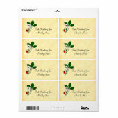 Wilde bloeiende aardbei Aangepast verzendlabel (Full Sheet)
