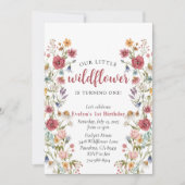 Wilde bloem 1e verjaardag kaart (Voorkant)