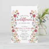 Wilde bloem 1e verjaardag kaart (Staand voorkant)