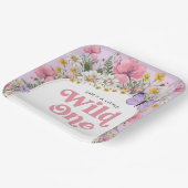 Wilde bloem 1e verjaardag papieren bordje (Gebogen)