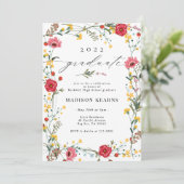 Wilde bloem 2023 Afstuderen Uitnodiging (Staand voorkant)