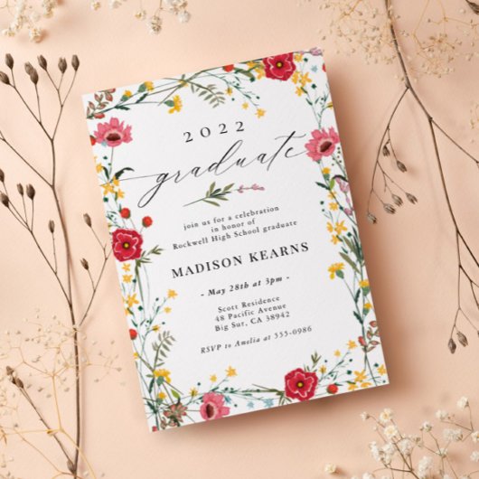 Wilde bloem 2023 Afstuderen Uitnodiging